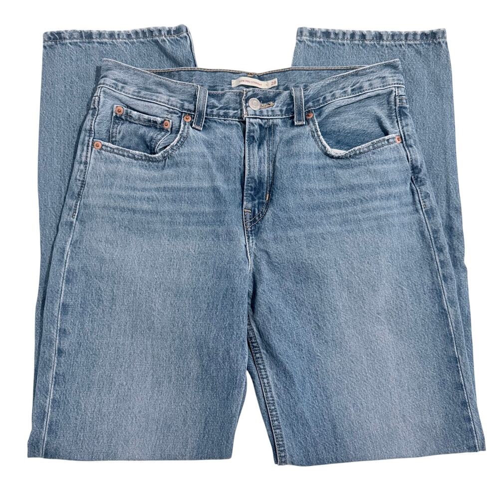 Levi's Low Pro Straight Jeans Women's Size 28 Light Wash Denim